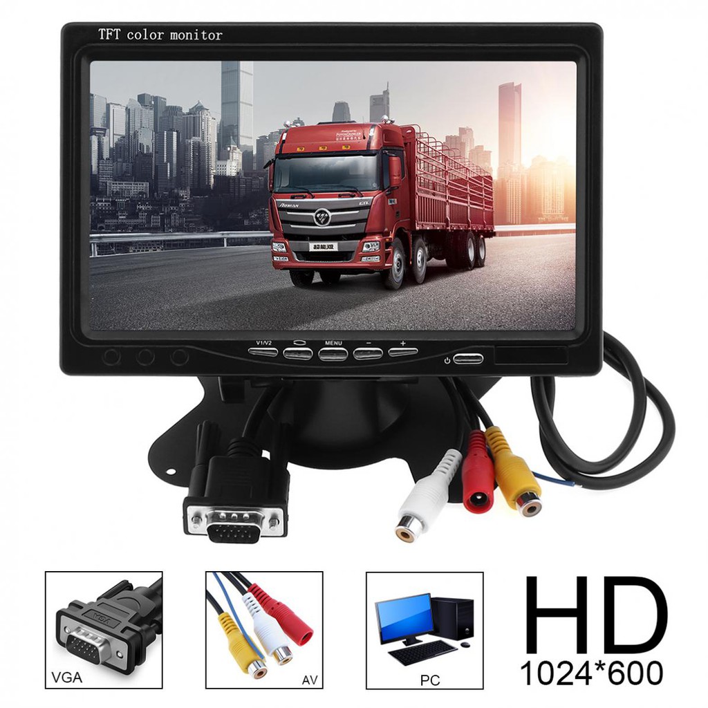 1024x600 7 นิ้ว VGA อินเตอร์เฟซ TFT LCD AV มอนิเตอร์ สําหรับรถยนต์ บ้าน