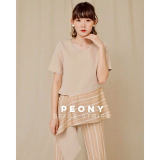 เสื้อ Peony Top สีเบจ (น้ำตาล)ไซส์ L จาก Front Nine Brand ใส่ครั้งเดียว