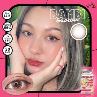 ไม่แถมตลับ Bambi Brown (ตาโต) คอนแทคเลนส์ KittyKawaii