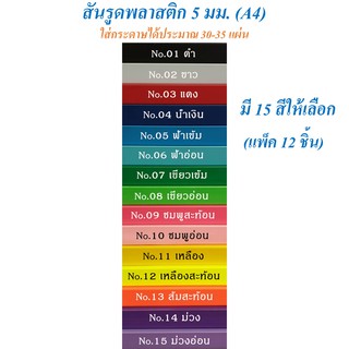 แหล่งขายและราคาสันรูดพลาสติก 5 มม. A4 (แพ็ค 12 อัน) สันรูด สันทำปกรายงานอาจถูกใจคุณ