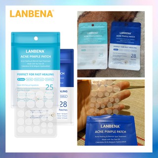 LANBENA แพทช์สิวสิว 28 ชิ้นที่มองไม่เห็นสติกเกอร์สิวฝ้าการรักษาสิวโทสิวเครื่องมือกำจัดดูแลผิวใบหน้าครีม