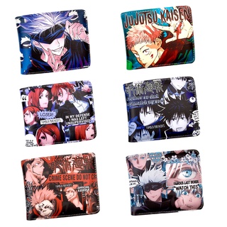 กระเป๋าสตางค์ หนัง PU ใบสั้น ลายการ์ตูนอนิเมะ Jujutsu Kaisen Itadori Yuji Fushiguro Megumi Gojo Satoru