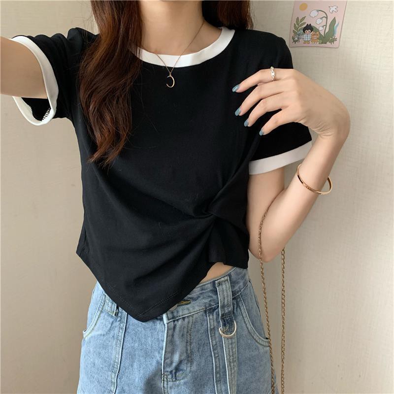 FBAShop เสื้อยืดคอกลม สีพื้นเนื้อผ้านิ่มสวมใส่สบาย รูปที่ 3