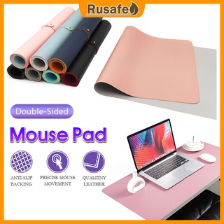 RUSAFE Double - Side PU Leather Desk Pad, Waterproof Mouse Keyboard Pad Portable Large mouse pad