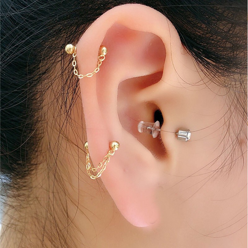 earika.earrings – one chain piercing จิวหูโซ่ห้อยเส้นเดียวเงินแท้ (มีให้เลือกสองสี) เหมาะสำหรับคนแพ้ง่าย ราคา ถูกที่สุด ดีลบีเคเค แกลเลอรีภาพที่ 4