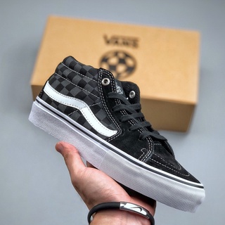 รองเท้าผ้าใบ Vans SK8-Mid Jeff Grosso สีดํา และสีอ่อน สไตล์คลาสสิก -1818