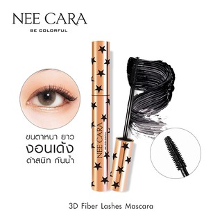 NEE CARA นีคาร่า มาสคาร่า มาสคาร่ากันน้ํา ที่ปัดขนตา N190 MASCARA 3D FIBER LASHES