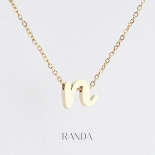 Randa สร้อยคอตัวอักษร สีทอง ตัวเขียนส N-Z สแตนเลส เลือกความยาว DIY มินิมอล ไม่ลอกไม่ดำ ลงทะเล โดนน้ำหอมได้