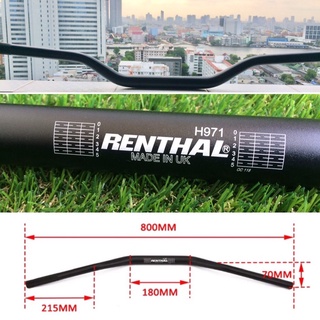 Renthal แฮนด์บาร์ อลูมินัม อัลลอย สีดำ สำหรับรถมอเตอร์ไซค์ รถจักรยานยนต์