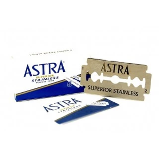 (1กล่องเล็ก บรรจุ 5 ใบ) ใบมีด แอสตร้า ASTRA Superior stainless blade ใบมีด 2 คม ใบมีดแอสต้า โกนหนวด โกนเครา กันคิ้ว