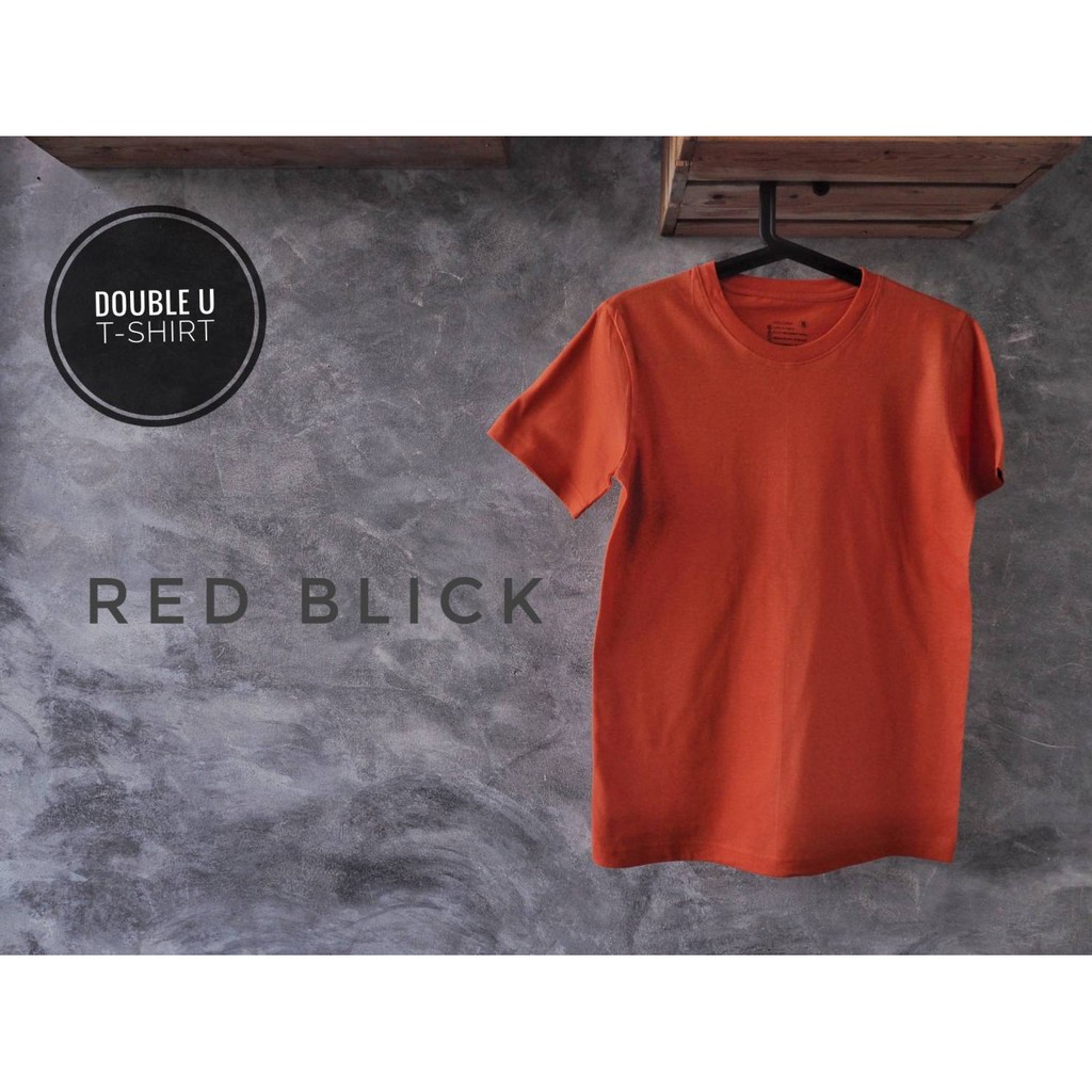 ออกใบกำกับภาษีได้ - เสื้อยืดสีพื้นคอกลม สีส้มอิฐ (RED BLICK)