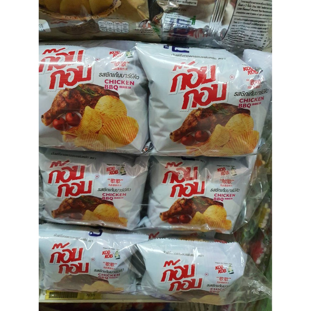 Kob Kob ก็อบ กอบ มันฝรั่งก๊อบกอบ รสไก่บาบิคิว 15 กรัม * 12 ซอง