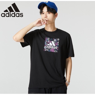 [S-5XL]Adidas ของแท้ 100% เสื้อยืดลําลอง แขนสั้น พิมพ์ลาย ใส่สบาย เข้ากับทุกการแต่งกาย สําหรับผู้ชาย IB9426