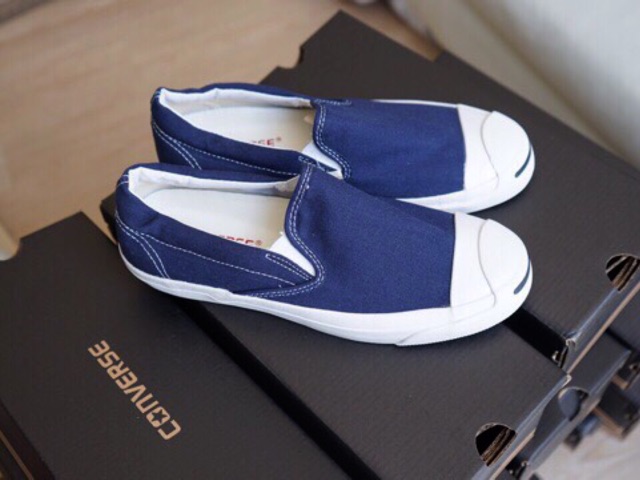 Converse Jack Slip On x Beams สีขาว/ดำ/กรม (พร้อมกล่อง)✅ชำระเงินปลายทางได้