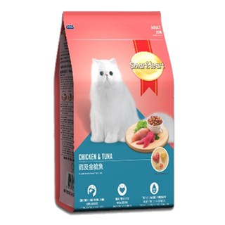 อาหารแมว รสไก่และปลาทูน่า อายุ1ปีขึ้นไป 3 กก. (1 ถุง) Smartheart Cat Food Chicken and Tuna 3kg (1 bag)