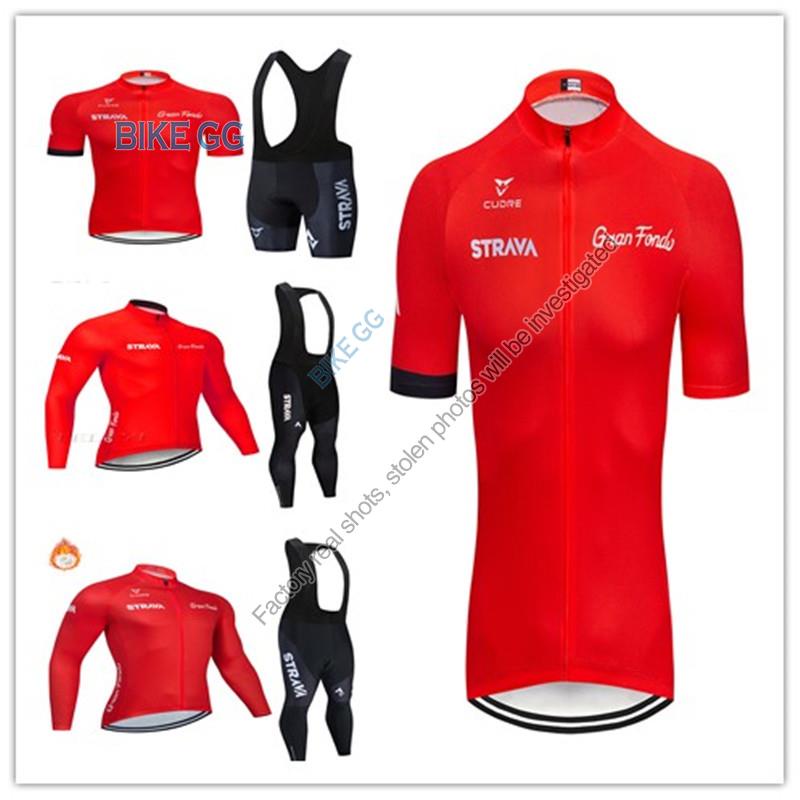 Pro Team STRAVA เสื้อกีฬาแขนยาว และกางเกง สําหรับขี่จักรยาน MTB