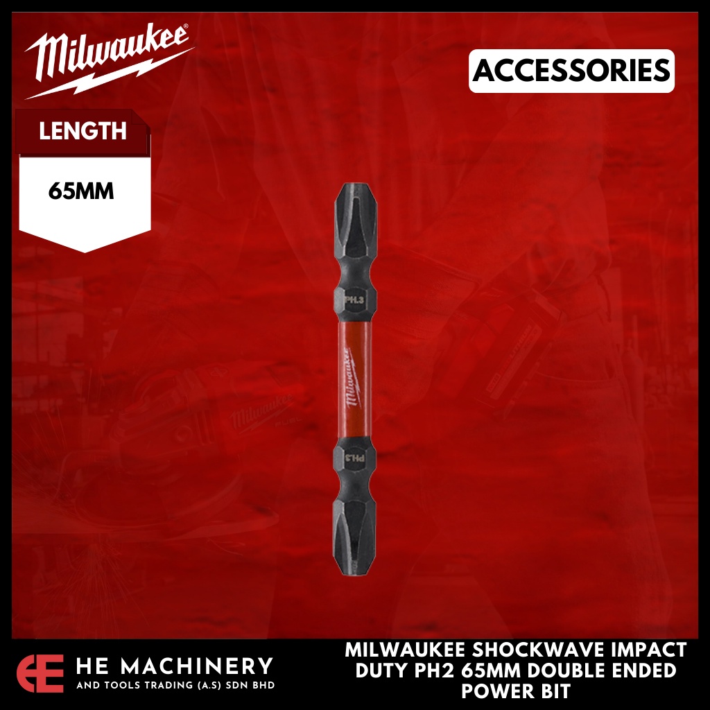 Milwaukee Shockwave Impact Duty PH2 65 มม. ดอกสว่านปลายคู่