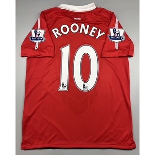 เสื้อบอลย้อนยุค แมนยู 2010 เหย้า Retro Manchester United Home พร้อมเบอร์ชื่อ 10 ROONEY อาร์มพรีเมียร์ เรโทร คลาสสิค 2010