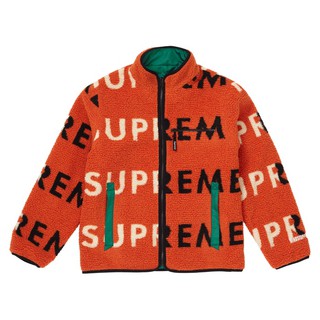 PROSPER - Supreme Reversible Logo Fleece Jacket Orange