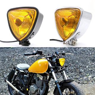 12V สามเหลี่ยมแอมเบอร์สีดำสีดำไฟหน้าไฟหน้า Cafe Racer