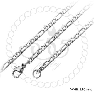 555jewelry สร้อยคอแฟชั่น ลายโซ่ สแตนเลส สตีล แท้ ลาย Figaro link chain รุ่น MNC-C071