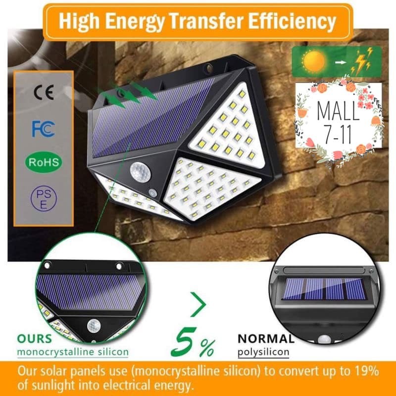 รับประกัน 2 ปี▶️100 LED –  3 โหมด Solar motion sensor light ไฟติดผนังโซล่าเซลล์พลังงานแสงอาทิตย์ ราคา ถูกที่สุด ดีลบีเคเค แกลเลอรีภาพที่ 4