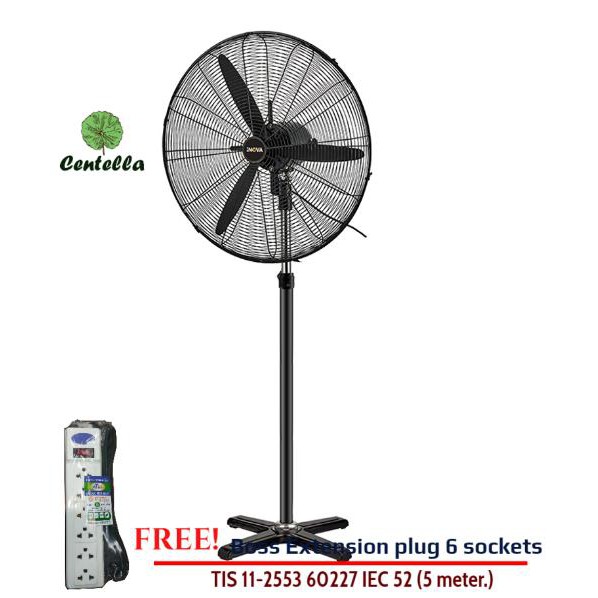 INOVA พัดลมอุตสาหกรรมตั้งพื้น industry fan ขนาด 30 นิ้วIDTF-30S ดำ Free Boss Extension plug 6 socket