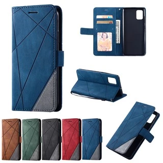 เคสซัมซุง Case for Samsung Galaxy A07 A17 A27 A57 A37 A06 A16 A26 A36 A56 A35 A55 A12 A22 M22 M32 A32 A42 A52 A52s 5G A72 A30s A50 A50s เคสโทรศัพท์หนัง TPU นิ่ม ฝาพับ พร้อมช่องใส่บัตร Splice Leather Case Flip Cover Wallet With Card Slots Strap FGPJ