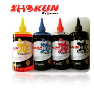 หมึกเติมอิ้งค์เจท  สำหรับปริ้นเตอร์​ ยี่ห้อ​ แคนนอน​ ขนาด​ 500​ CC มี​ 4สี​ ดำ, น้ำเงิน, แดง, เหลือง