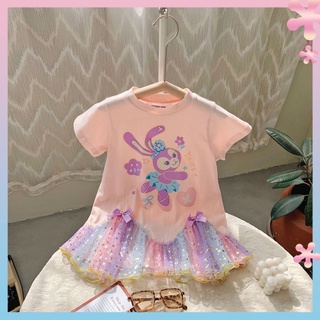 Star Dailu princess dress 2021 summer new girls Western style cartoon dress girls mesh dress baby dress