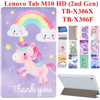 For Lenovo Tab M10 HD (2nd Gen) TB-X306X X306F X306 10.1  เคสหนัง Pu Tpu แบบบางเฉียบสําหรับ Case