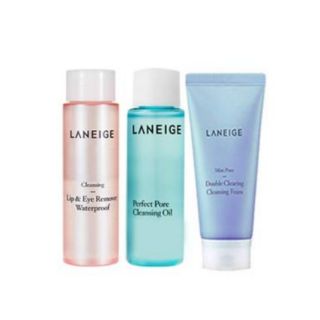 Laneige New Cleansing Trial Kit 3 items (Multi Deep Clean Cleanser 20ml, Lip&amp;Eye Remover 25ml, Pore Cleansing Oil 25ml)