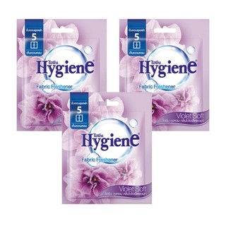 🚚💨พร้อมส่ง!! ไฮยีน ถุงหอม ไวโอเลต ซอฟท์ ม่วง 8 กรัม x 3 Hygiene Fabric Fresher Violet Soft 8 g x 3