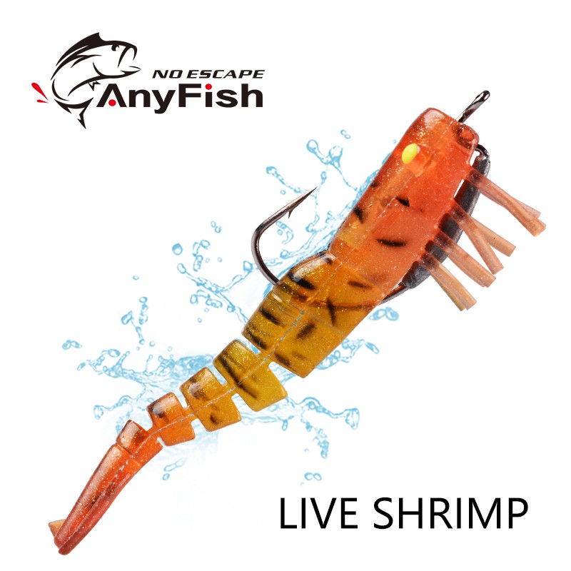 ANYFISH ShrIMP SHRIMP เหยื่อไม้ไผ่ปลอม SHRIMP 7g/12g ไบโอนิค ShrimP เหยื่อล่อเหยื่อนุ่ม Luminous Fis