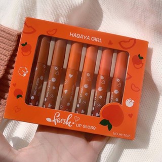 เซตลิปจุ่มพีช 6 แท่ง HASAYA GIRL FRESH LIPGLOSS #HH1045