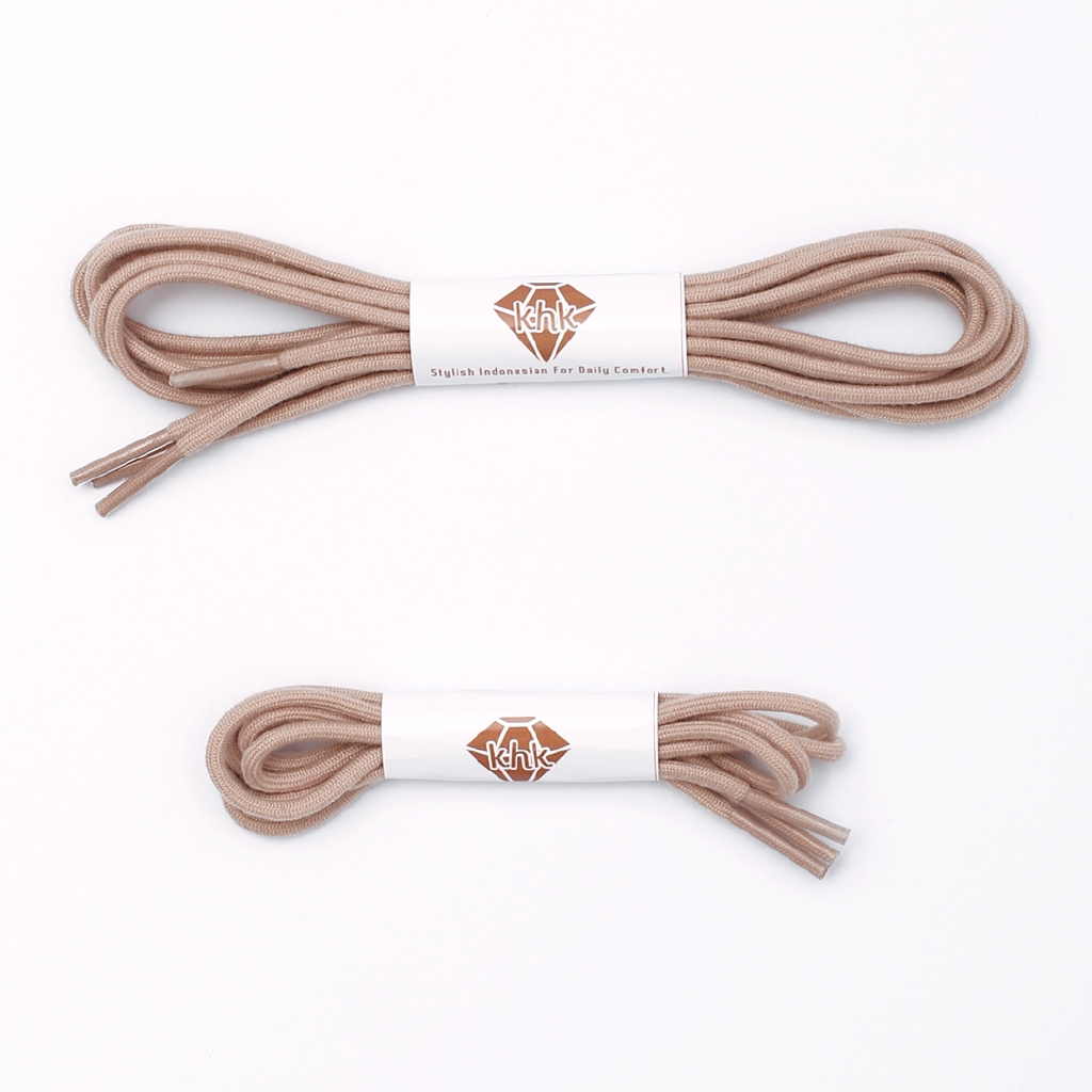 KHK by Khakikaku เชือกผูกรองเท้าทรงโค้งมน สีเบจ