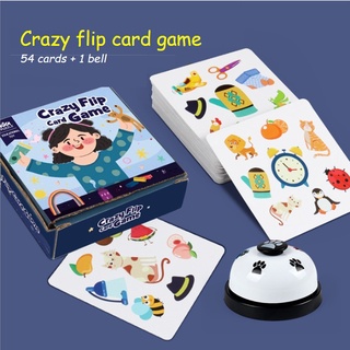 Crazy flip card game การ์ดเกมส์ 54 ใบ พร้อมกระดิ่ง เกมส์สำหรับครอบครัว