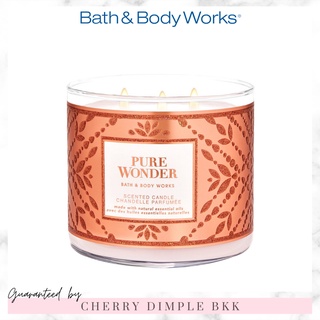 🍒ของแท้·ส่งไว·ถูก🍒BATH AND BODY WORKS เทียนหอม "Pure Wonder" 3-wicks CANDLE ขนาดใหญ่ 3 หัวจุด