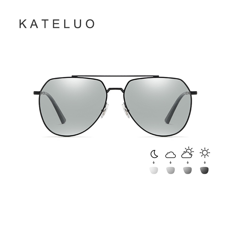 [พร้อมกล่อง] Kateluo 7702 แว่นตากันแดด เลนส์โพลาไรซ์ ป้องกันรังสี UV400 แบรนด์แฟชั่น นักออกแบบ การเดินทาง สําหรับผู้ชาย
