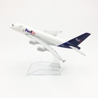 [16cm] โมเดลเครื่องบิน FedEx A380 (Aircraft Metal Model) วัสดุทำจากเหล็ก มีล้อ พร้อมฐาน ของเล่น ของสะสม เสริมฮวงจุ้ย