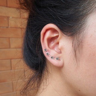 ต่างหูดอกไม้ เงินแท้ climber earrings