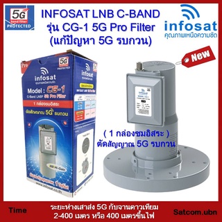 หัวรับสัญญาณ infosat LNB C-band รุ่น CG-1 5G Filter (แก้ปัญหา 5Gรบกวน)