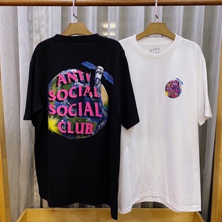 เสื้อยืดอินเทรนด์ผู้ชายอินเทรนด์ผู้หญิงเสิ้อยืดแขนสั้น Anti Social Socail Club อวกาศS-3XL