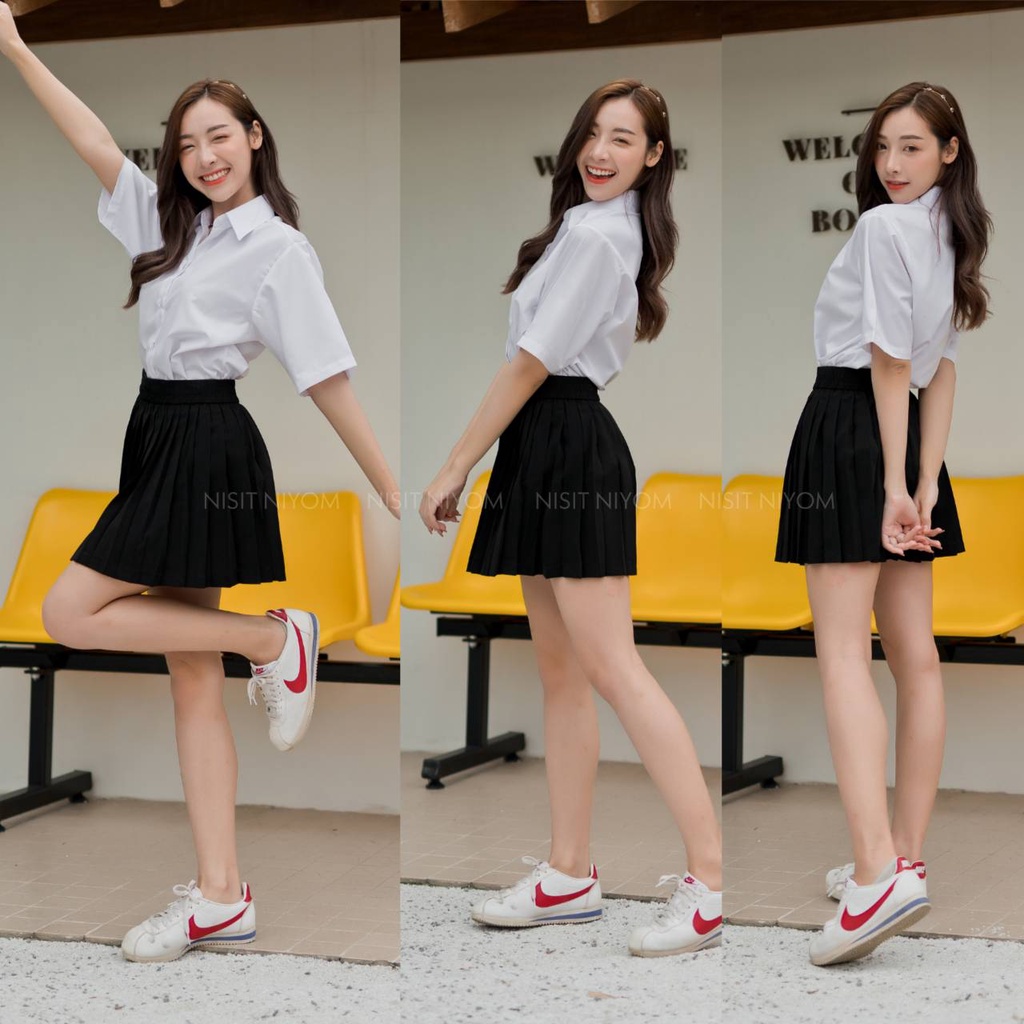 เสื้อนักศึกษาทรงบอย ทรงตรงไม่เข้ารูป oversized ราคา ถูกที่สุด ดีลบีเคเค แกลเลอรีภาพที่ 8
