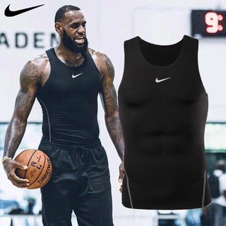 Nike เสื้อกีฬา เสื้อกล้าม รัดรูป แห้งเร็ว ยืดหยุ่น แขนสั้น เหมาะกับการวิ่ง เล่นบาสเก็ตบอล ฟิตเนส สําหรับผู้ชาย