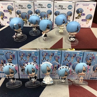 1set 5 ซม Rem the Maid Outfit Ver. ตุ๊กตาฟิกเกอร์ Anime Re:ZERO รีเซทชีวิต ฝ่าวิกฤติต่างโลก Rem Emilia