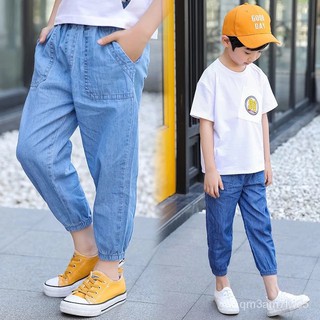 Children boy Denim fabric trousers