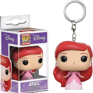 พวงกุญแจ จี้ตุ๊กตาฟิกเกอร์ Disney The Little Mermaid Ariel Gown Funko ของเล่นสําหรับเด็ก