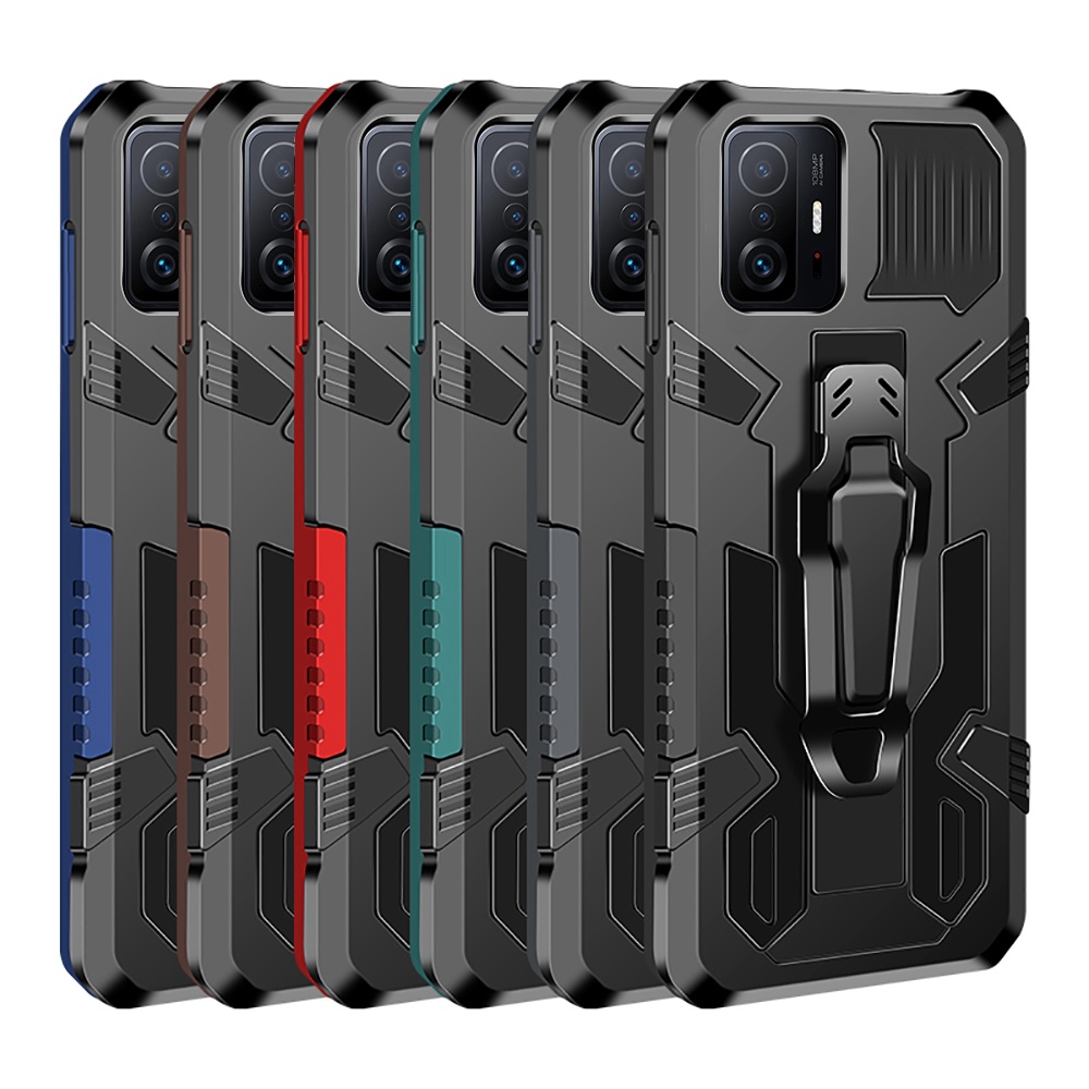 สําหรับ Xiaomi 11T 10T Pro Mi 11 Lite 5G NE กรณี Hybrid เกราะกันกระแทกพร้อมคลิปเข็มขัด