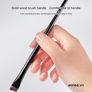 💖ใบมีดเอียงหัวเรียวขนแปรง Contour คิ้วแปรงเครื่องมือความงามแบบพกพา